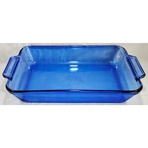 Anchor Hocking 3 Qt Cobalt Blue 13.5" X 9.5" Casserole Baking Dish Model 1040